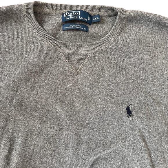 Gray Ralph Lauren crewneck sweater Size XXL 100% Cotton - Picture 2 of 5